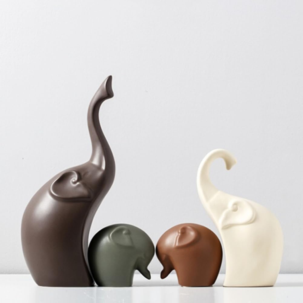 Ceramic Statue,Cat Family Figurines Porcelain,Creative Ceramic Decorative,Crafts Ornaments Home Decor,Memorial Gift for Parents,Suitable for Shelf,Bookself (Nordic Cat Family)