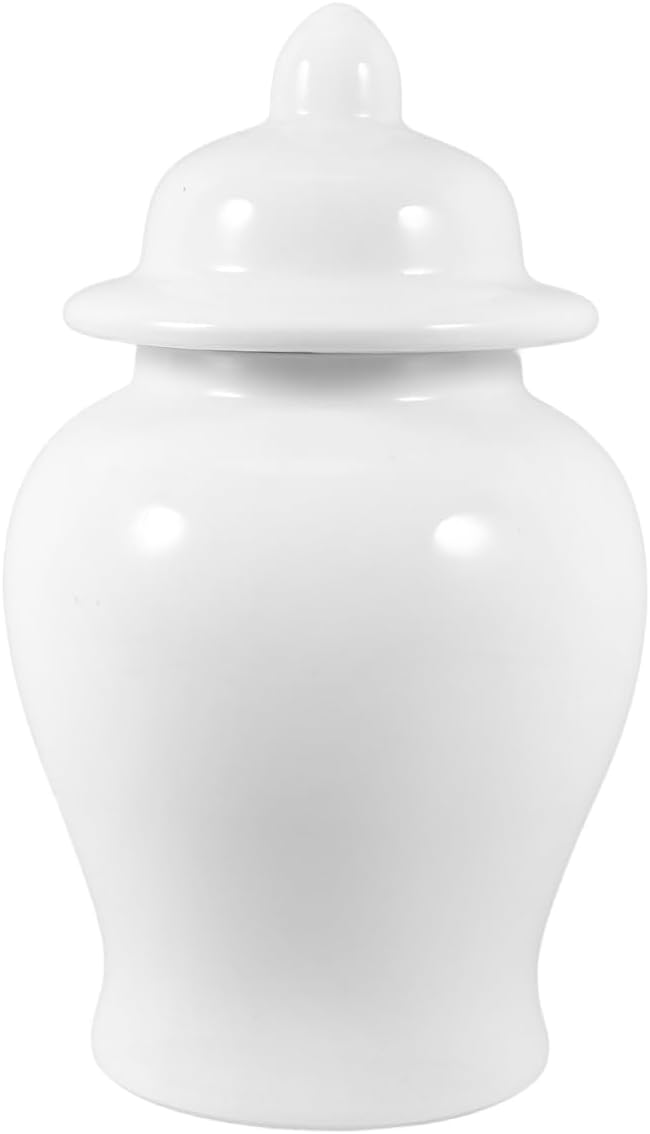 Mobestech Unique Home Decor White Jar Ornament Filler Modern Home Decor Ceramic Ginger Jar Decorative