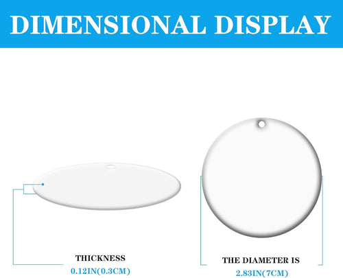 50 PCS Sublimation Ceramic Ornament Blank Round Two-Sided Printed White Ceramic Decoration Handmade DIY Personalized Christmas Home Decoration Bulk 3 inch