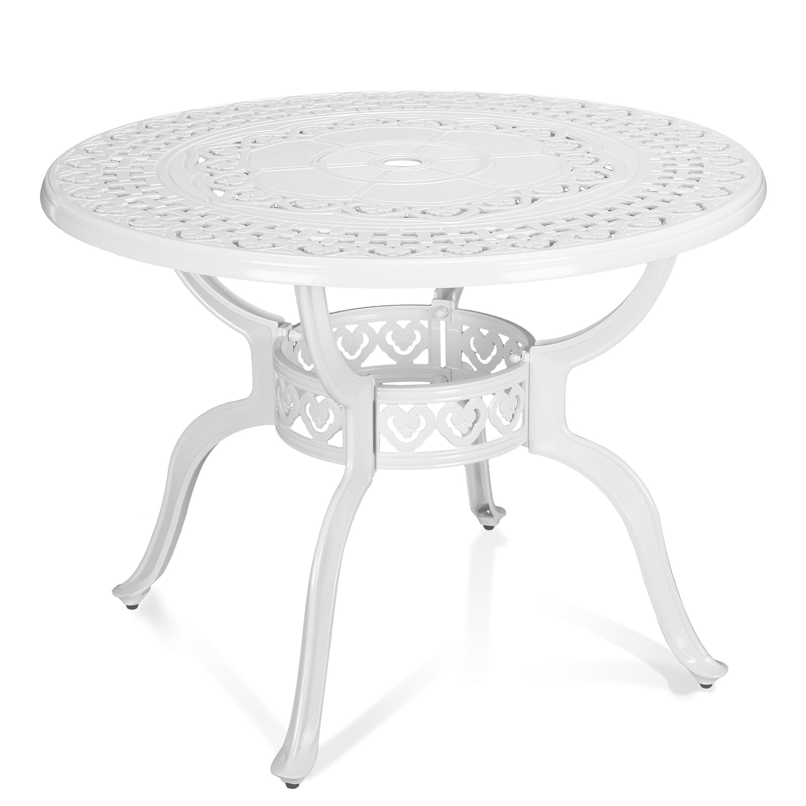 MEETWARM Outdoor Dining Table, All-Weather Cast Aluminum 42" Rectangle Patio Dining Table, 200 LBS Heavy Duty Patio Bistro Table for Balcony Poolside Deck Garden & Indoor Use, Dark Bronze
