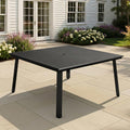 Outdoor Dining Table for 8, 83" Aluminum Patio Table with Umbrella Hole Rectangle All Weather Outside Table for Lawn Backyard Garden